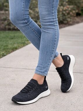 Skechers Bobs  Black Knit Slip-On Athletic Sneakers